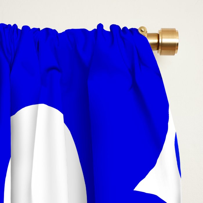 Large Blue Retro Flowers White Background Fresh Blue And White  #decor #society6 #buyart Window Curtain Gallery Image 2