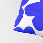 Large Blue Retro Flowers White Background Fresh Blue And White  #decor #society6 #buyart Pillow Sham Gallery Image 4