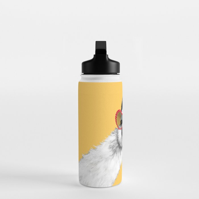 Fashion Hipster Llama with Glasses Water Bottle Gallery Image 3