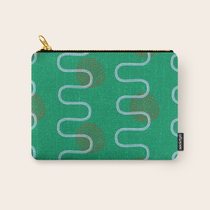 Abstract Fields in Forest Green & Brown Carry All Pouch Gallery Image 1