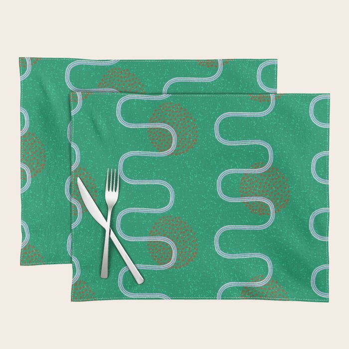 Abstract Fields in Forest Green & Brown Placemat Gallery Image 1