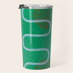 Abstract Fields in Forest Green & Brown Travel Mug Gallery Image 3