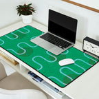 Abstract Fields in Forest Green & Brown Desk Mat Gallery Image 2