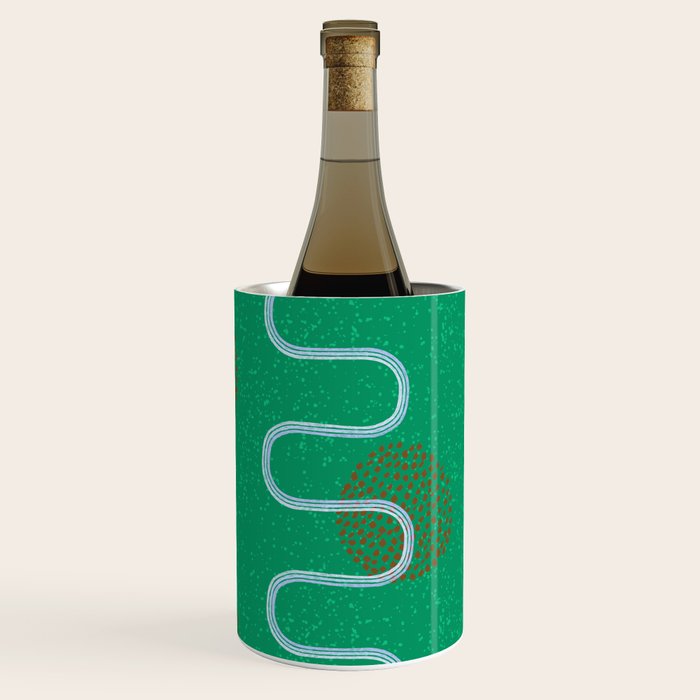 Abstract Fields in Forest Green & Brown Wine Chiller Gallery Image 2