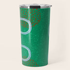 Abstract Fields in Forest Green & Brown Travel Mug Gallery Image 1