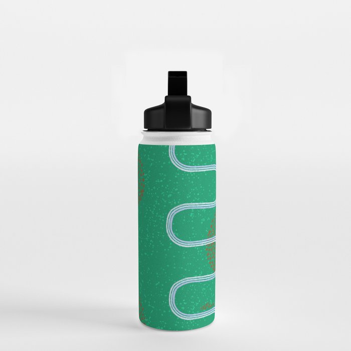 Abstract Fields in Forest Green & Brown Water Bottle Gallery Image 2
