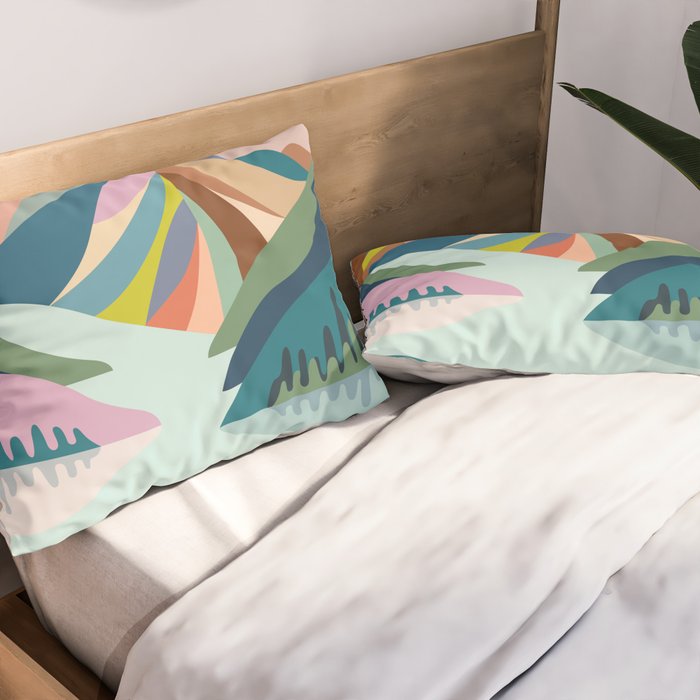 Modern Scenic Mountains  Pillow Sham Gallery Image 2