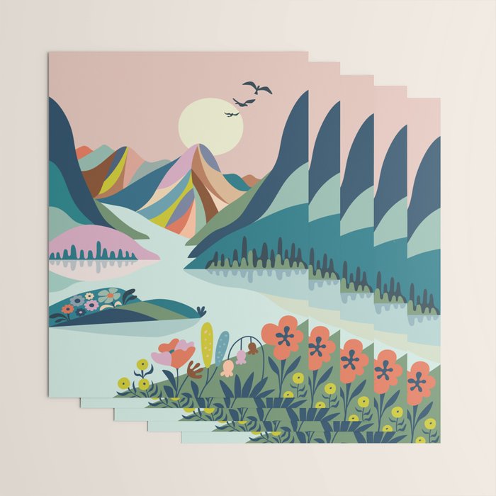 Modern Scenic Mountains  Wrapping Paper Gallery Image 3