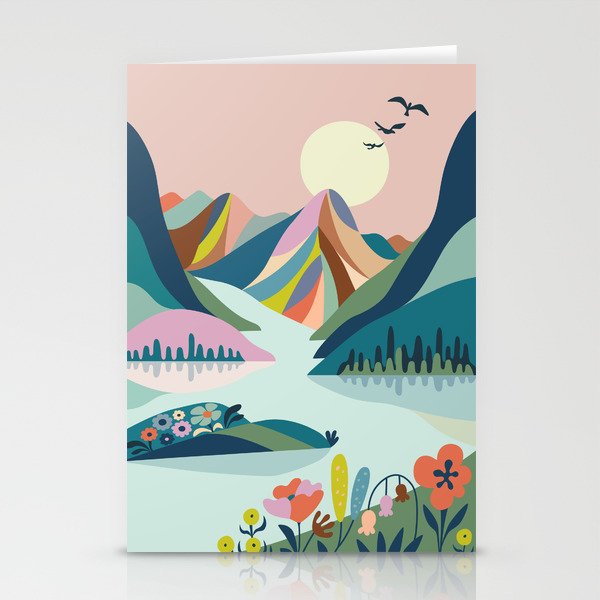 Modern Scenic Mountains  Stationery Card Gallery Image 1