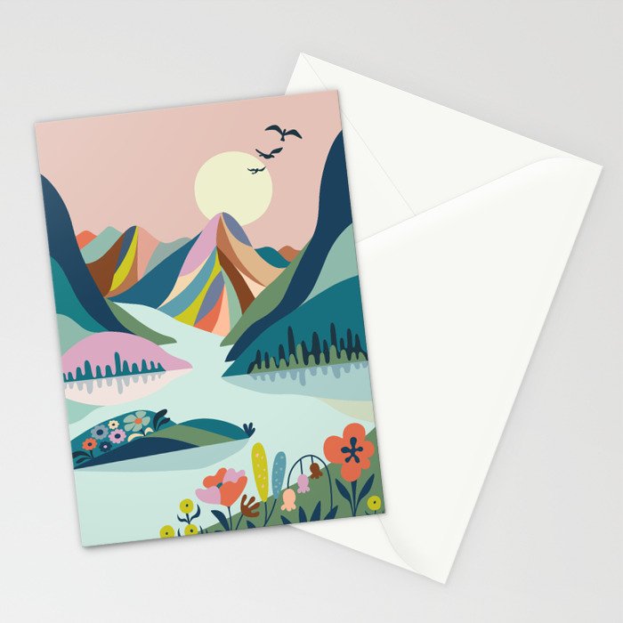 Modern Scenic Mountains  Stationery Card Gallery Image 2