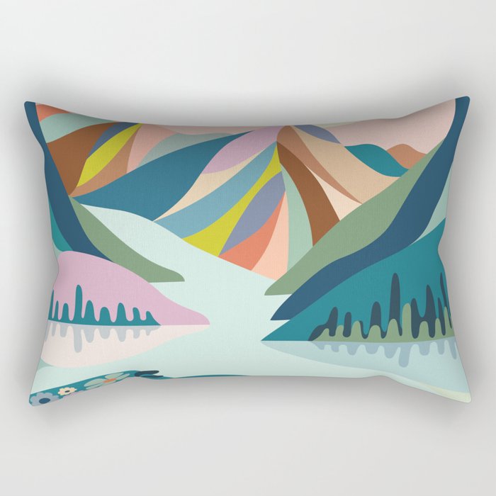 Modern Scenic Mountains  Rectangular Pillow Gallery Image 1
