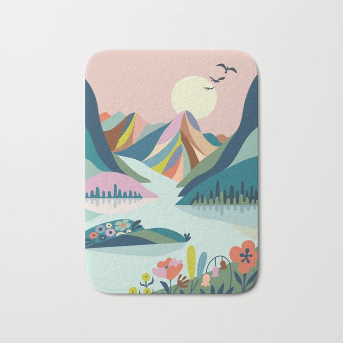 Modern Scenic Mountains  Bath Mat Gallery Image 1