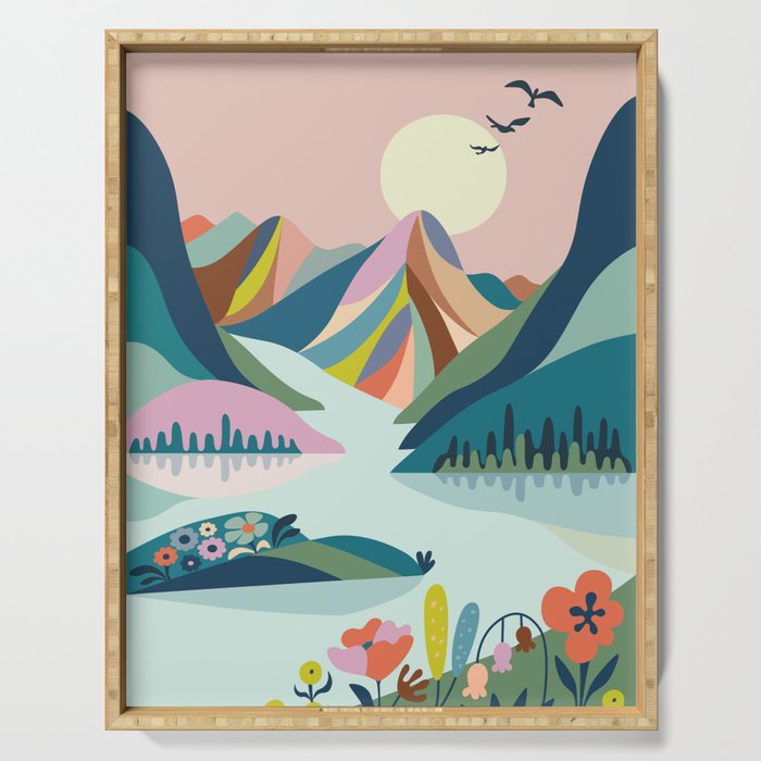 Modern Scenic Mountains  Serving Tray Gallery Image 1