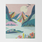 Modern Scenic Mountains  Throw Blanket Gallery Image 2