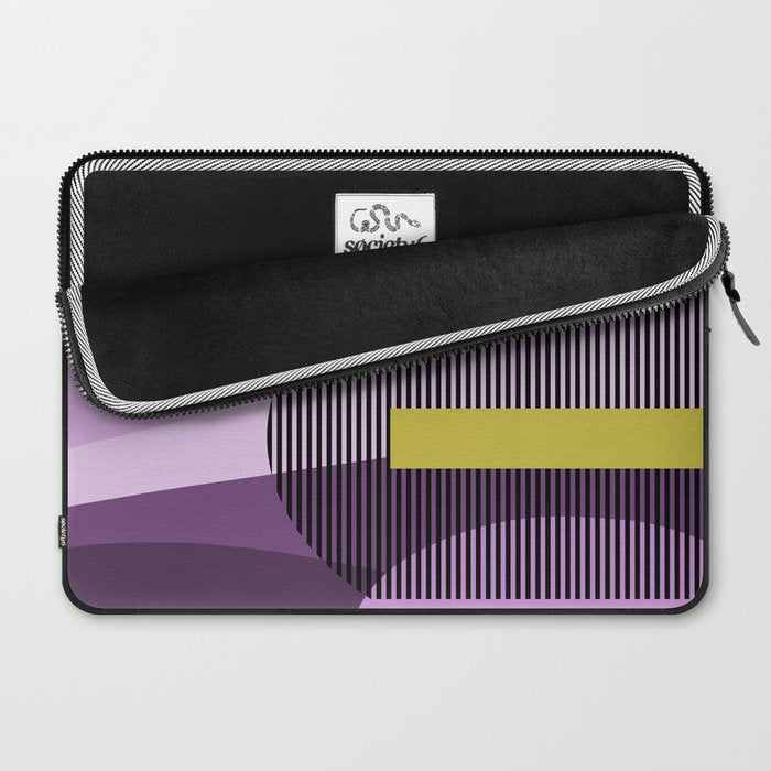  Retro Abstract And Geometric Shapes Purple, Mustard Yellow, Pink, Black Laptop Sleeve Gallery Image 2