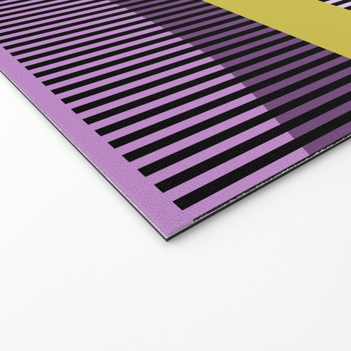  Retro Abstract And Geometric Shapes Purple, Mustard Yellow, Pink, Black Welcome Mat Gallery Image 2