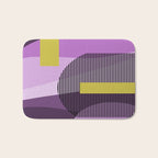  Retro Abstract And Geometric Shapes Purple, Mustard Yellow, Pink, Black Bath Mat Gallery Image 1