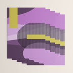  Retro Abstract And Geometric Shapes Purple, Mustard Yellow, Pink, Black Wrapping Paper Gallery Image 3