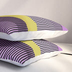 Retro Abstract And Geometric Shapes Purple, Mustard Yellow, Pink, Black Pillow Sham Gallery Image 3