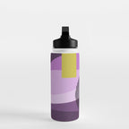  Retro Abstract And Geometric Shapes Purple, Mustard Yellow, Pink, Black Water Bottle Gallery Image 3