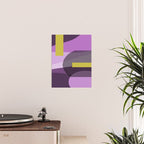  Retro Abstract And Geometric Shapes Purple, Mustard Yellow, Pink, Black Poster Gallery Image 2