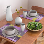 Retro Abstract And Geometric Shapes Purple, Mustard Yellow, Pink, Black Placemat Gallery Image 2