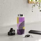 Retro Abstract And Geometric Shapes Purple, Mustard Yellow, Pink, Black Water Bottle Gallery Image 4