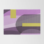  Retro Abstract And Geometric Shapes Purple, Mustard Yellow, Pink, Black Rug Gallery Image 2