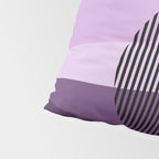  Retro Abstract And Geometric Shapes Purple, Mustard Yellow, Pink, Black Pillow Sham Gallery Image 4