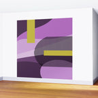 Retro Abstract And Geometric Shapes Purple, Mustard Yellow, Pink, Black Wall Mural Gallery Image 2
