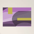  Retro Abstract And Geometric Shapes Purple, Mustard Yellow, Pink, Black Welcome Mat Gallery Image 1