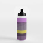  Retro Abstract And Geometric Shapes Purple, Mustard Yellow, Pink, Black Water Bottle Gallery Image 2