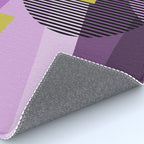  Retro Abstract And Geometric Shapes Purple, Mustard Yellow, Pink, Black Rug Gallery Image 4
