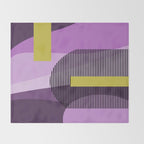  Retro Abstract And Geometric Shapes Purple, Mustard Yellow, Pink, Black Throw Blanket Gallery Image 2