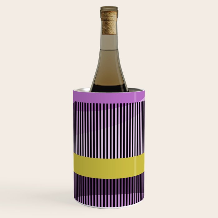  Retro Abstract And Geometric Shapes Purple, Mustard Yellow, Pink, Black Wine Chiller Gallery Image 3