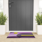  Retro Abstract And Geometric Shapes Purple, Mustard Yellow, Pink, Black Welcome Mat Gallery Image 3