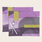  Retro Abstract And Geometric Shapes Purple, Mustard Yellow, Pink, Black Placemat Gallery Image 1