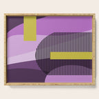  Retro Abstract And Geometric Shapes Purple, Mustard Yellow, Pink, Black Serving Tray Gallery Image 1