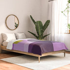  Retro Abstract And Geometric Shapes Purple, Mustard Yellow, Pink, Black Comforter Gallery Image 2