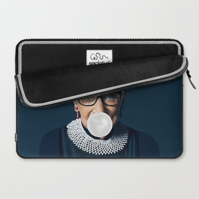 Ruth Bader Ginsburg Blowing White Bubble gum Laptop Sleeve Gallery Image 2