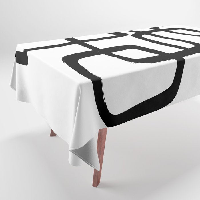 Retro Ink White Background Tablecloth Gallery Image 1