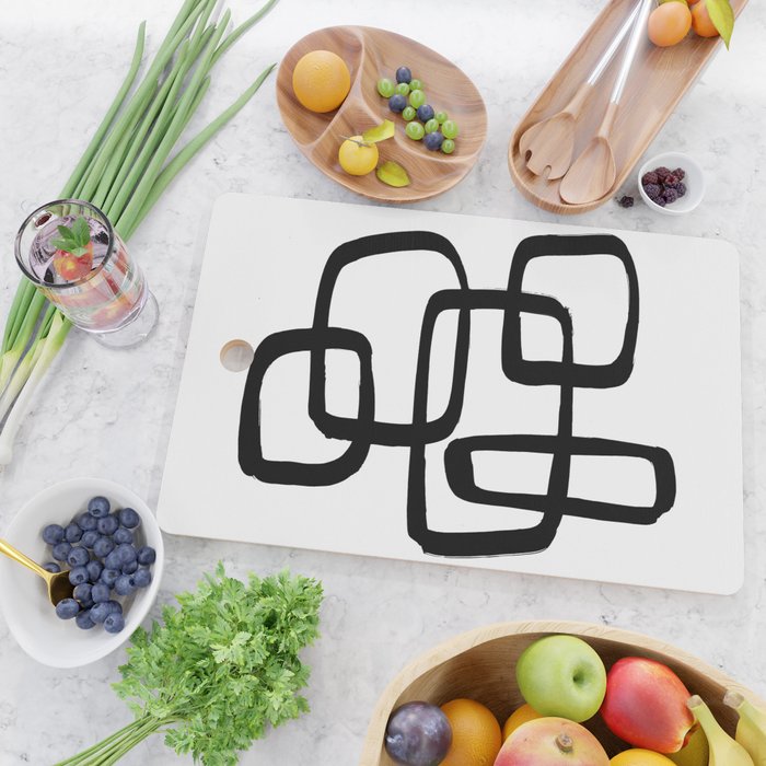 Retro Ink White Background Cutting Board Gallery Image 2