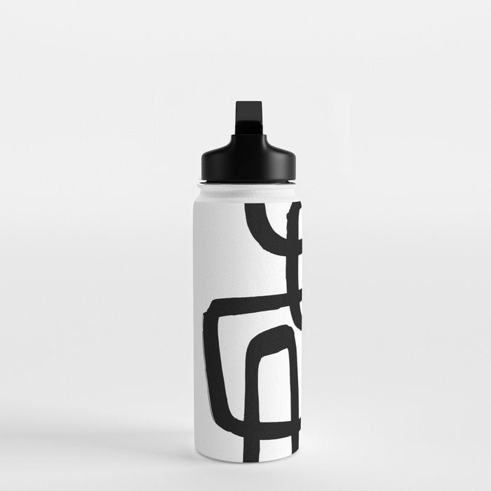 Retro Ink White Background Water Bottle Gallery Image 3
