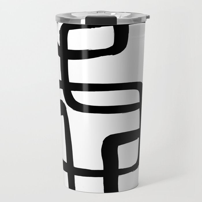 Retro Ink White Background Travel Mug Gallery Image 1