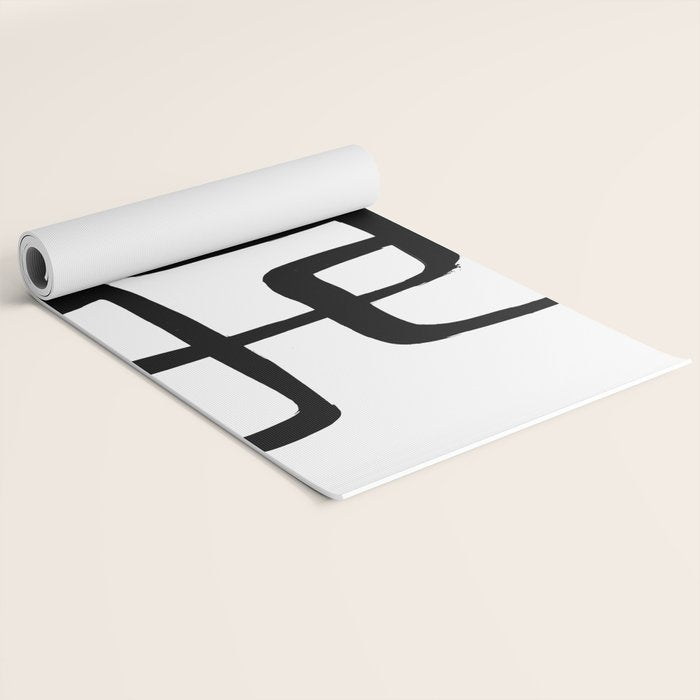 Retro Ink White Background Yoga Mat Gallery Image 2