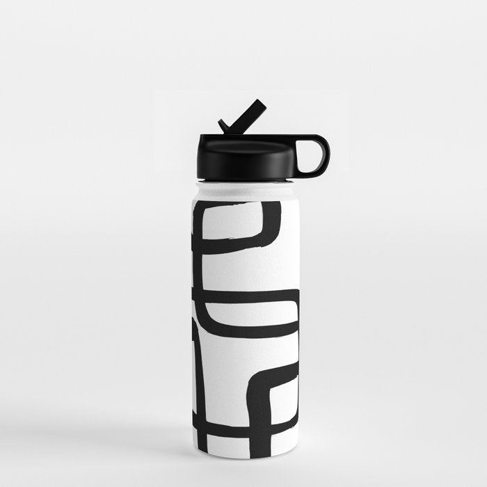 Retro Ink White Background Water Bottle Gallery Image 1