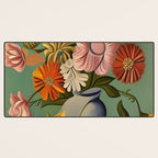 Quirky Abstract Vintage Retro Floral Desk Mat Gallery Image 3