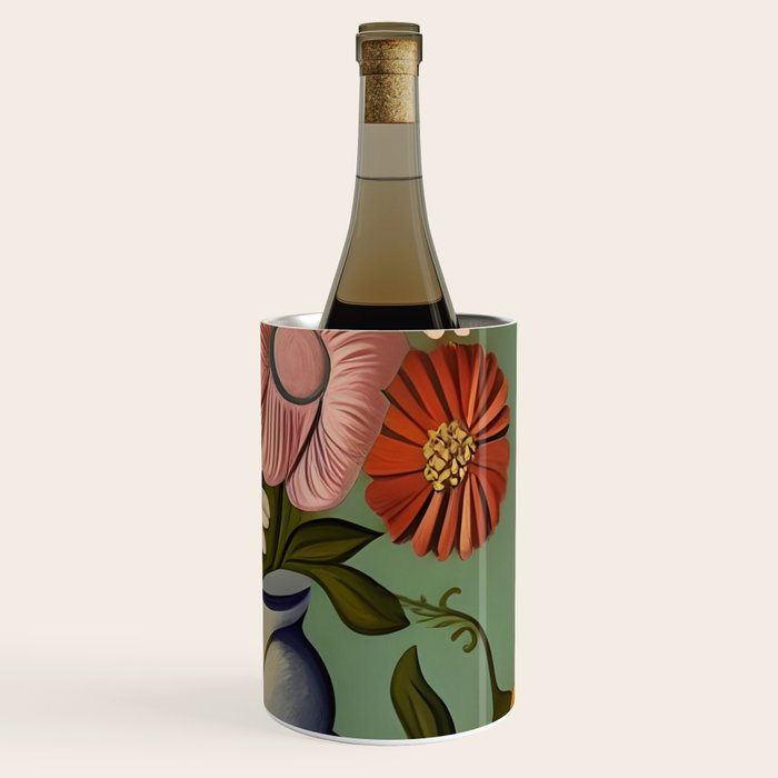 Quirky Abstract Vintage Retro Floral Wine Chiller Gallery Image 3
