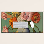 Quirky Abstract Vintage Retro Floral Desk Mat Gallery Image 1