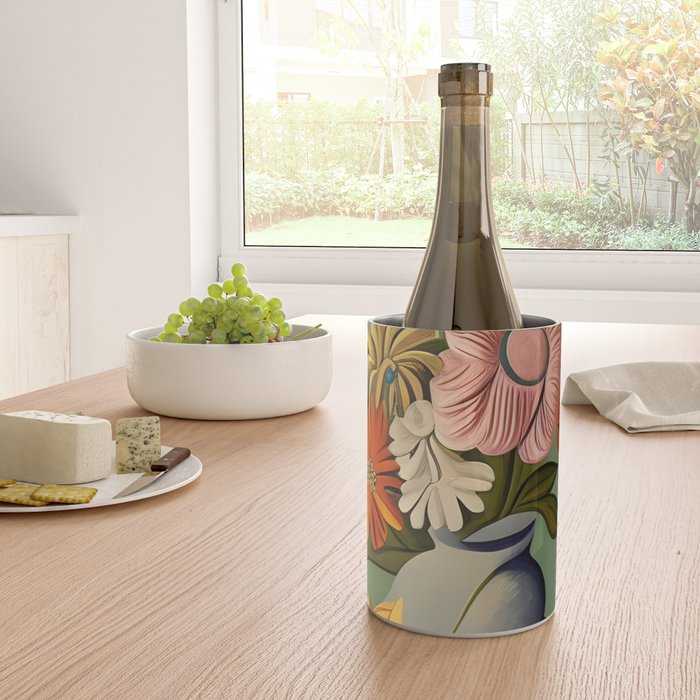 Quirky Abstract Vintage Retro Floral Wine Chiller Gallery Image 4